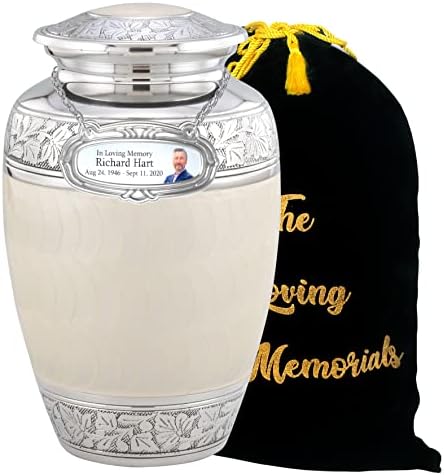 Elegância cremação branca urna para cinzas humanas adultos para funeral, enterro ou nicho - urnas para cinzas adultas - urnas