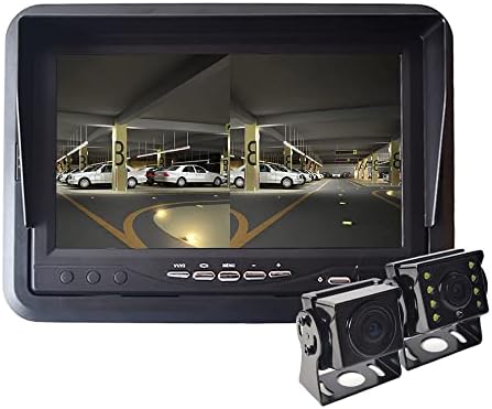 Câmera de backup para o sistema de backup de carros de caminhão ahd com monitor IPS de DVR 7 polegadas com câmera traseira e frontal,