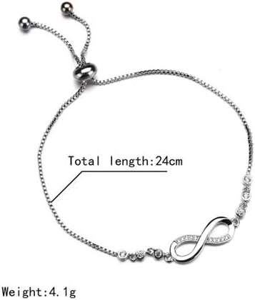 2PCS Infinity Symbol Charm Bracelet Bracelets Ajusta Presente de joias para meninas adolescentes