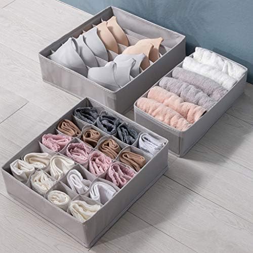 TJLSS Cloth Art Rouphe, meias, caixa de classificação de gavetas, conjunto de caixas de armazenamento dobrável do compartimento