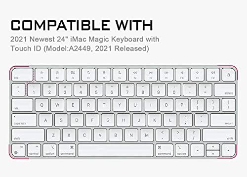 Tampa do teclado de silicone HRH para Apple IMAC 24 polegadas 2021 mais recente teclado mágico com touch ID A2449 Cappa do teclado