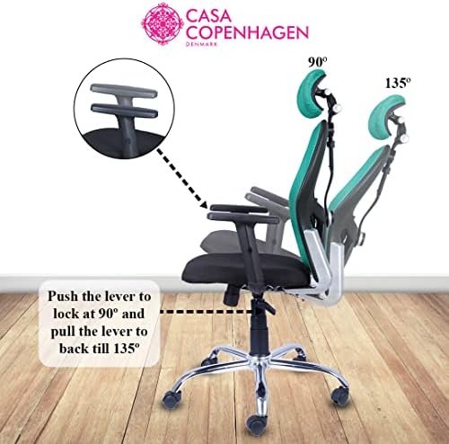 Casa Copenhagen Presidente executivo com suporte lombar ajustável, cadeira de computador de malha de zagueiro - apoio de cabeça,