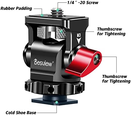 Desview M3 Monitor da câmera Montagem, giro 360 ° e inclinação de 180 ° Monitor de campo ajustável suporte de montagem com sapato frio para monitor de 5 '' e 7 ''