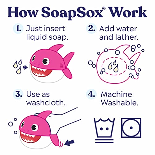 Soapsox Kids esfoliando esfoliante de banho, esfoliando esponja de pano de lavagem de animais macios, personagens