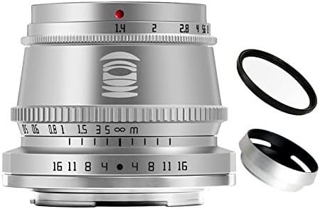 Ttartisan 35mm F1.4 APS-C MANUAL DE COMPRELO Foco Lente de abertura grande para câmera R EOS r Mount Camera R RP R5 R6 R7 Silver
