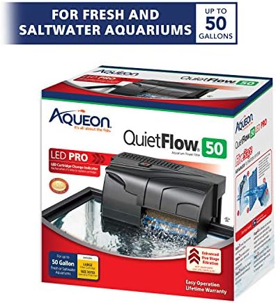 Filtro de alimentação aquário de aquário LED de Aqueon Quietflow, pacote de tamanho 50