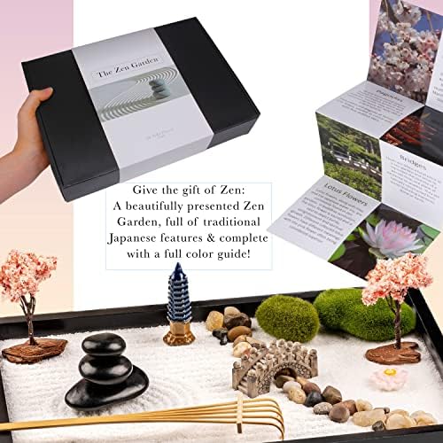 Island Falls Home Zen Garden Kit 11x8in Beautiful Premium Japanese Mini Rock Garden Gift Gift Set. Home, acessórios para mesa