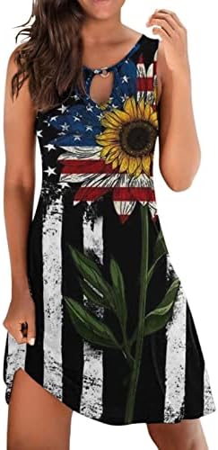 Vestidos casuais fabiurt para mulheres, vestidos femininos de verão casual listrado com tanque estampado vestido sem mangas boho