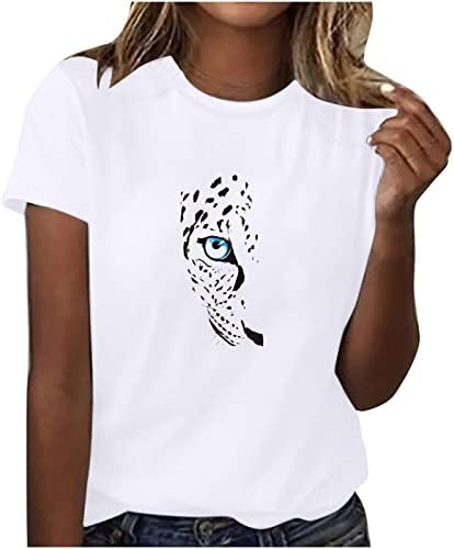 Blusa do verão de outono feminino 2023 Roupas Fashion Crewneck Cow Print Graphic Soly Fit Top camiseta para mulheres C6 C6