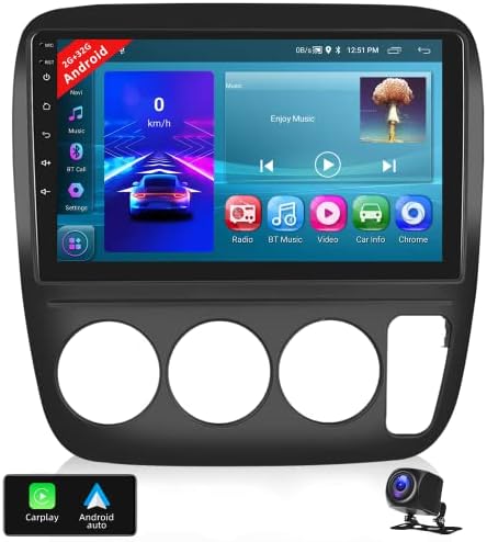 Unidadepsci para Honda CRV 1997-2001 Rádio Android 11 CarPara sem fio Apple Apple Apple Android Auto, 2g+32g de 9 polegadas de 9 polegadas Bluetooth Radio WiFi/GPS Navigation/FM Rádio/USB com câmera de backup