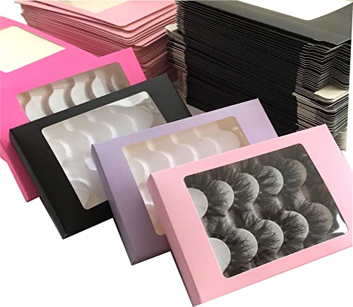10/20/2010/40/50pcs/lote 5pairs cílios vazios Caixa de mármore rosa Pacote de papel macio de papel, 11.30 caixa