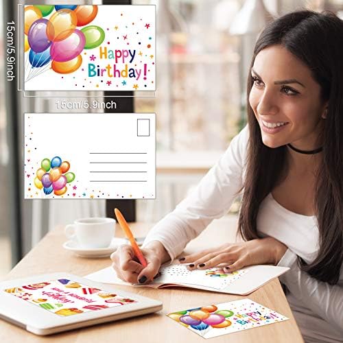 Zonon 45 peças Cartões de postagem de aniversário para estudantes Cartões de notas de aniversário de dupla face