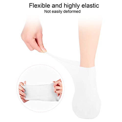 2 pares de meias hidratantes, Sebs hidratantes meias esfoliantes de pele elástica anti -rachadura de pele meias brancas)