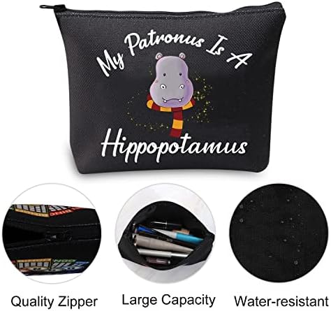 Vamsii Hippopotamus Bolsa de maquiagem Hippo Gifts My Patronus é uma bolsa cosmética de hipopótamo Hippopotamus Bolsa de viagem