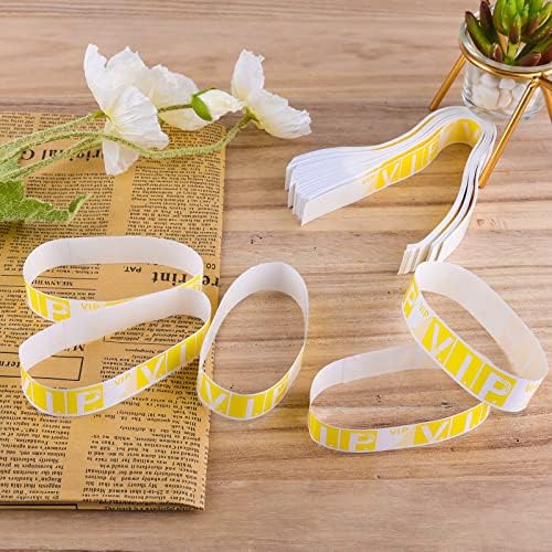 Pulseiras VIP de Kinbom 300pcs, pulseiras de papel à prova d'água para eventos Bandas VIP BRANDBAS VIP PARA FESTIVOS DE FESTIVOS