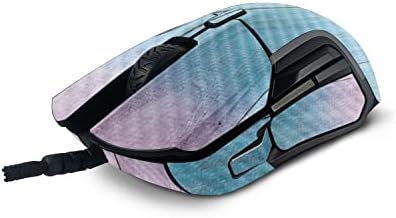 Mightyskins Fibra de carbono Compatível com a SteelSeries Rival 5 Mouse de jogos - Pastel de madeira | Acabamento protetor de fibra de carbono texturizada e durável | Fácil de aplicar e mudar estilos | Feito nos Estados Unidos