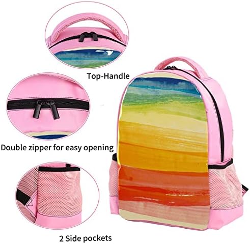 Mochila de viagem VBFOFBV para mulheres, caminhada de mochila ao ar livre esportes mochila casual Daypack, Rainbow Lines Modern