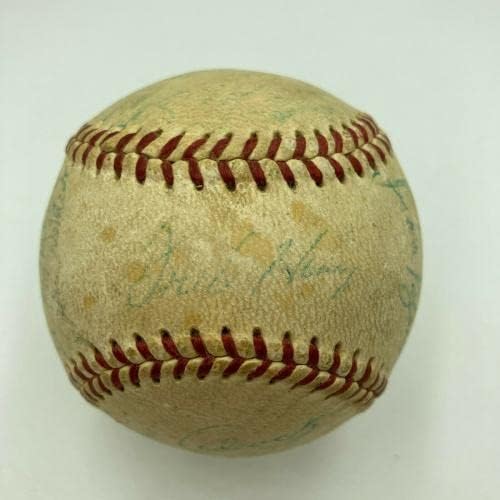 1957 Milwaukee Braves World Series Champs Team assinou Baseball JSA Hank Aaron - Bolalls autografados