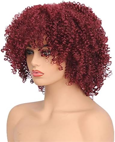 Andongnywell Curly Human Hair Wigs para mulheres negras onda cabelos ondulados curtos perucas resistentes ao calor
