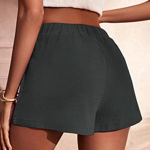 Calça confortável de miashui para mulheres casuais shorts femininos casuais corda de cintura de cordão de cordão macia