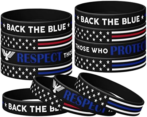 As pulseiras de silicone da linha azul azul azul, pulseiras, de volta as pulseiras azuis de silicone, mostram seu apoio aos policiais