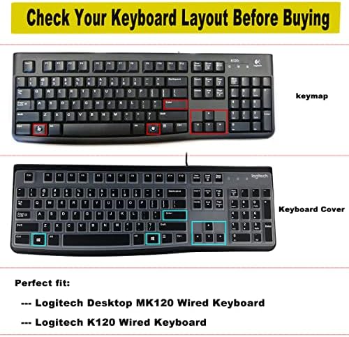 Tampa do teclado para Logitech K120 e MK120 ERGONONOMIC Desktop teclado USB
