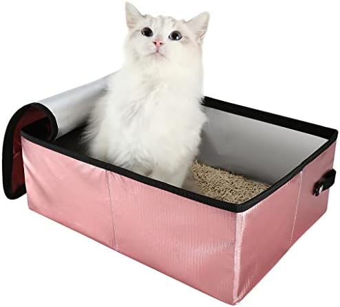 Caixa de areia portátil de gatos portáteis DHDM com tampa com tampa dobrável à prova d'água de tamanho grande ao ar livre, vaso sanitário de viagem ao ar livre