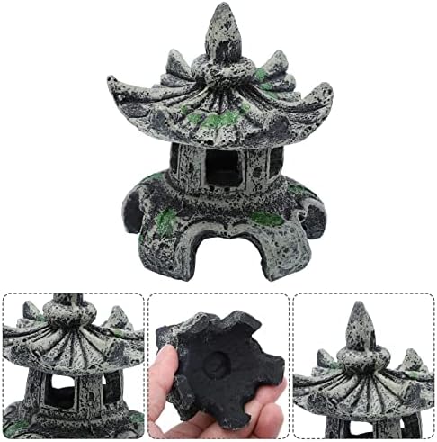 Mini decoração de resina de aquário: Miniatura Pagoda estátua estatueta tanque de peixes paisagem budista da decoração