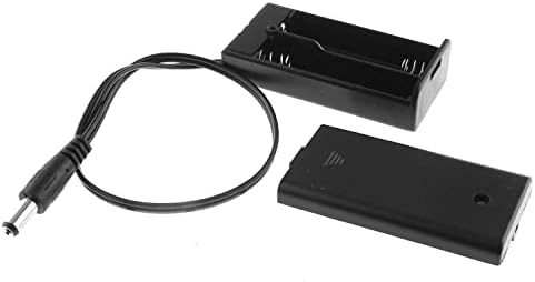 DGZZI AA Porta de bateria 2x1.5V 3V AA Caixa de bateria com conector masculino CC 5.5x2.1mm, interruptor liga/desliga e caixa de