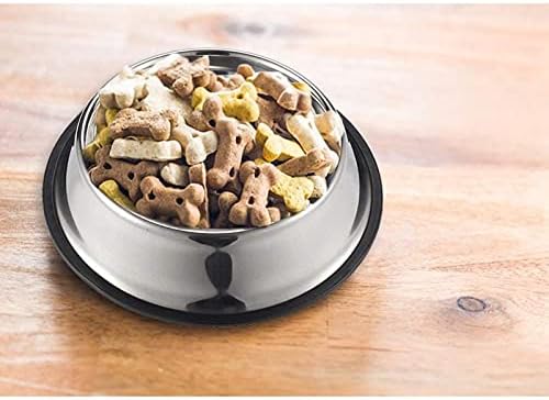 Juvale Aço inoxidável tigelas de cachorro - Conjunto de 2 grandes alimentos para animais de estimação e tigelas de prato de água,