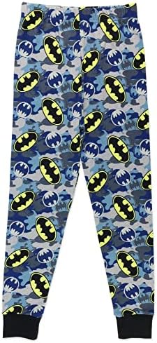 Pijama de 2 peças do Batman Boys com chinelos, tamanho 4-10 Marinha