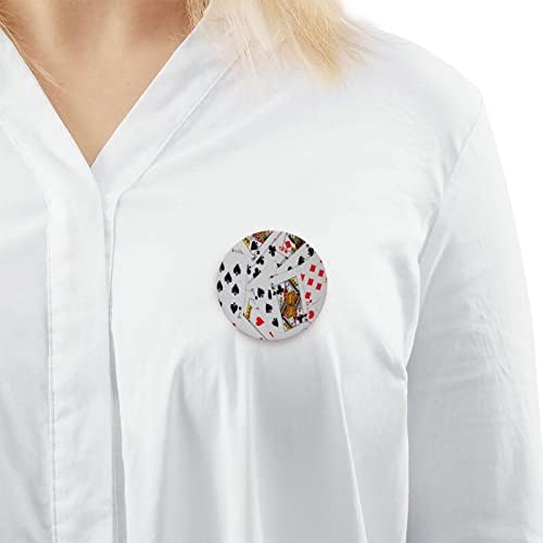 Round Badge Poker-Cart-Las-vegas Conjunto de 5 pinos de lapela de broche de botão decorativo para chapéus