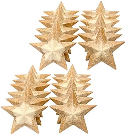 Estrela de madeira para artesanato de 2 polegadas, recortes de estrela de madeira inacabados 103 peças, estrela de madeira em branco de 3/16 polegadas de espessura para criação de bandeira