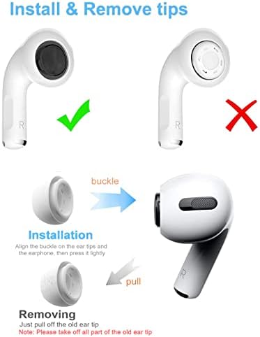 12 peças Substituição Dicas de orelha para airpods Pro acessórios Silicone Botões de orifícios Dicas com Redução