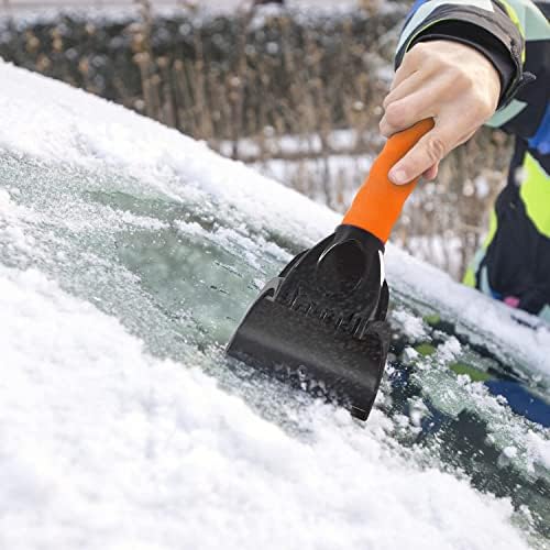 2 Pacote de neve e gelo para pára-brisa de carro, ferramenta de remoção de geada com alça de espuma, para janela de SUV de caminhão de carro e pára-brisa, sem arranhões