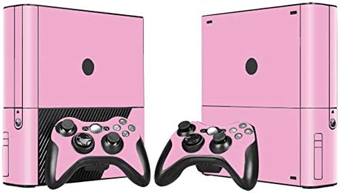 Capa de decalque de vinil de pele de pele skown para o console Xbox 360 E e controladores remotos rosa puro