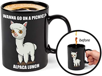 Bigmouth Inc Alteração de cor Alpaca Mistery Mug, segura 16 onças, muda quando quente ou frio, xícara de café cerâmica