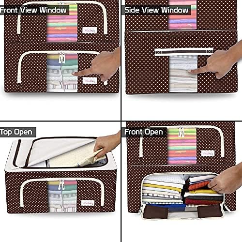 Novakie Living Box - 600d Oxford Fabric Closet Organizer Ploth Storage Boxes para guarda -roupa - 44 litros, pacote de 2,