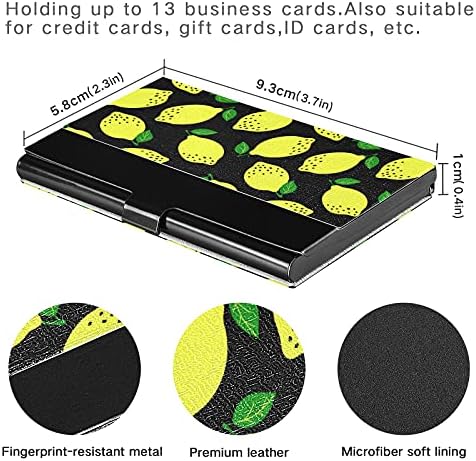 Titular do cartão de visita preto de frutas de limão para homens do cartas de visita do homem com cartão de cartão de crédito