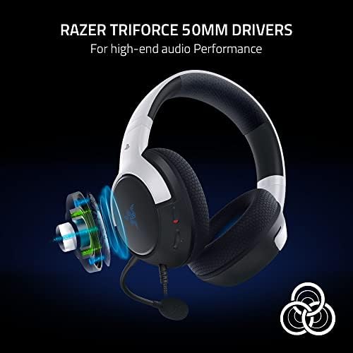 Razer Kaira x fone de ouvido com fio para PlayStation 5 / PS5, PS4, PC, Mac, Mobile: Drivers de 50mm - Micro -Cardioide Hyperclear