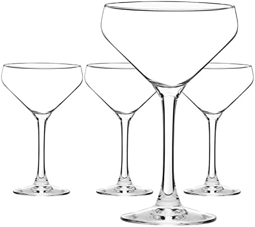 Conjunto de coquetéis de cupê chouggo conjunto de 4, óculos de cristal de cristal premium para bar, martini, cosmopolitan,
