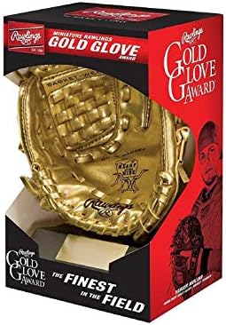 Rawlings | Mini Troféu de Prêmio Gold Glove | Suporte incluído | Réplica