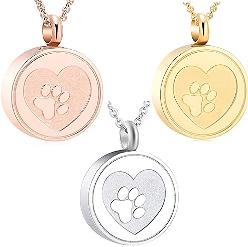 Niviora zlxl712 personalizado pata de animais de estimação coração de aço inoxidável cremação urna colar de medalhas de cães/cinzas de gato