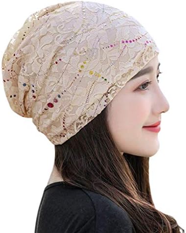 Feminino de renda de renda Turbano Capéu de chapéu de caveira de crânio de crânio de caveira para pacientes com câncer