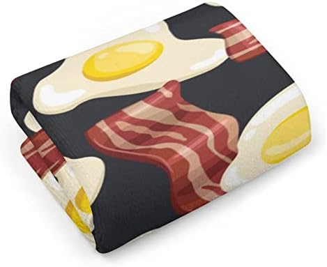 Ovos fritos e toalha de pano de bacon 28,7 x13.8 face panos de face superfina fibra altamente absorvente toalhas de mão toalhas de mão