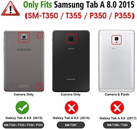 Caixa de casca fino fintie para Samsung Galaxy Tab A 8.0 - Super Slim Lightweight Tampa com sono/despertar automático para TAB A 8.0 SM -T350/T355/P350/P355 2015, preto