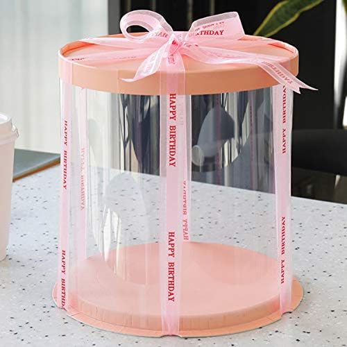 Caixa de bolo doitool, caixa de bolo de plástico Caixas de embalagem redonda de embalagens Organizador transparente para loja
