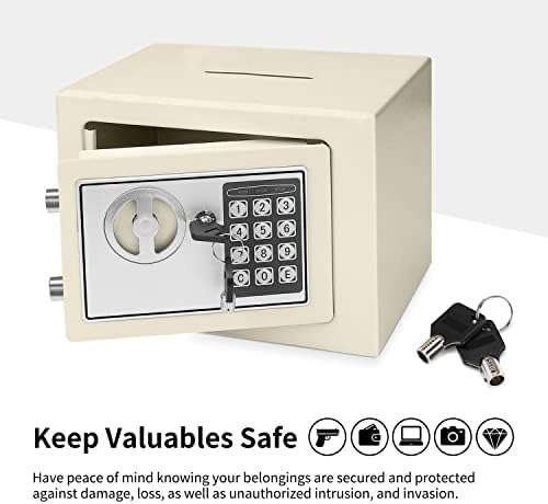Flexzion Electronic Depository Safe Caixa com Postação de Slot Drop - Abertura - Teclado Digital Combinação Bloqueio Gabinete