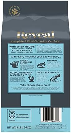 Revelar alimentos naturais de gato, refeição completa e equilibrada, pacote de alimentos de ingrediente limitado e molhado e seco