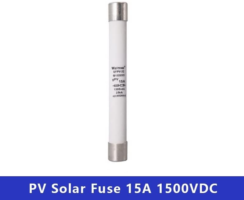 5pcs pv fusível solar 1500VDC Limite de corrente de alta pressão para o sistema fotovoltaico combinador caixa 10x85mm proteção